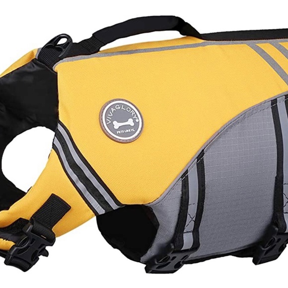 Boy Male Female Dog Life Jacket Yellow Large Vivaglory Pet Reflective Hand… - Picture 3 of 9